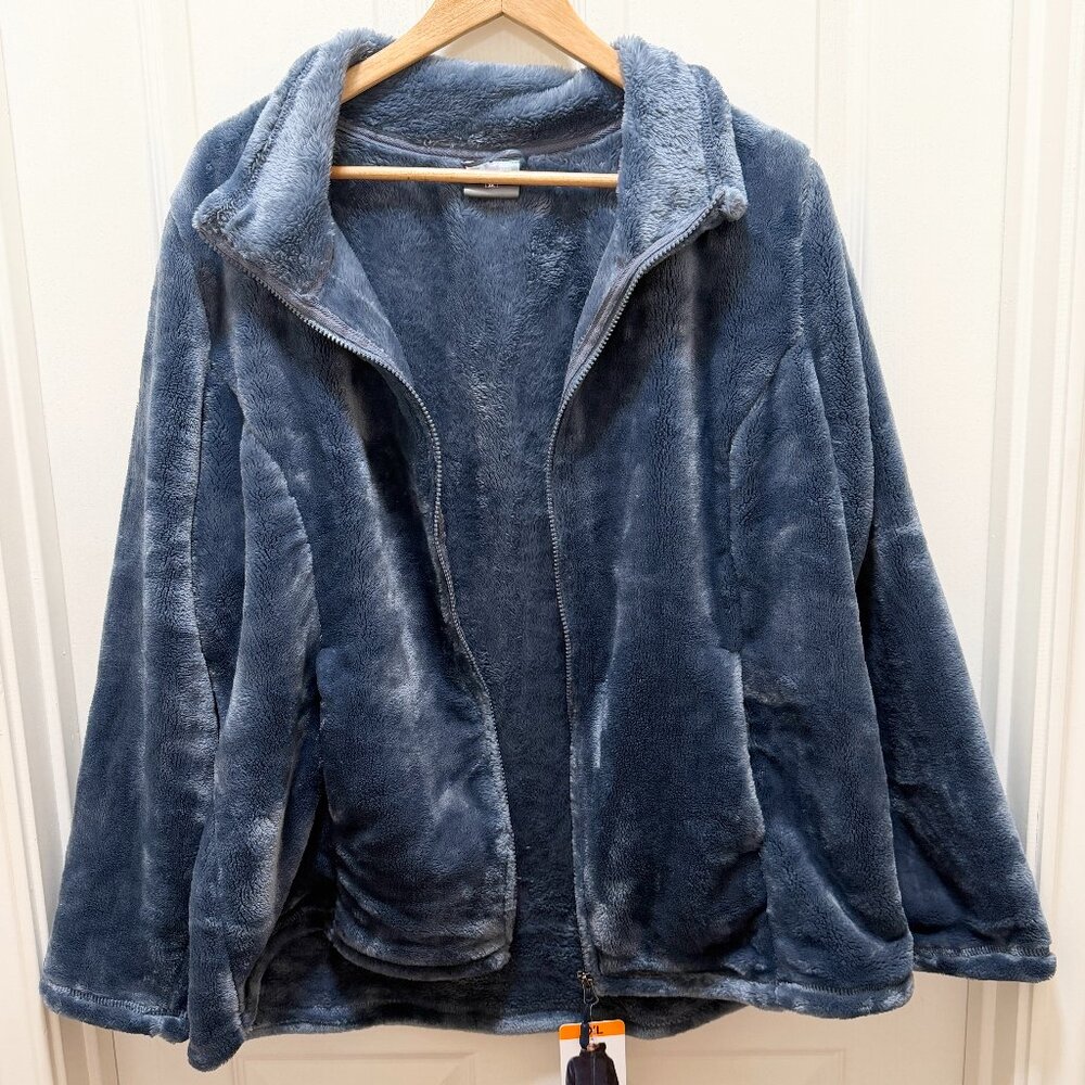 32 Degrees Women's Plush Jacket Size XXL Blue Full Zip Super Soft Lightweight - Picture 6 of 14